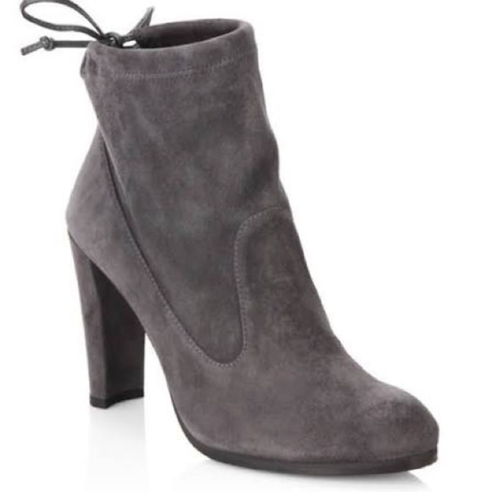 Stuart Weitzman Suede Tie Ankle Booties